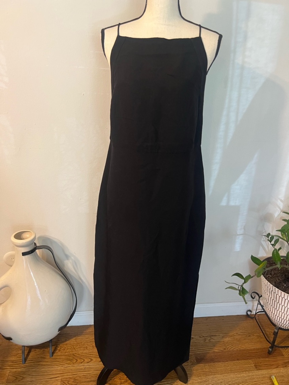 Zara Black Sleeveless Straight Maxi Dress